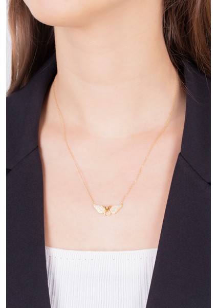 Taşlı 14 Ayar Altın Kolye