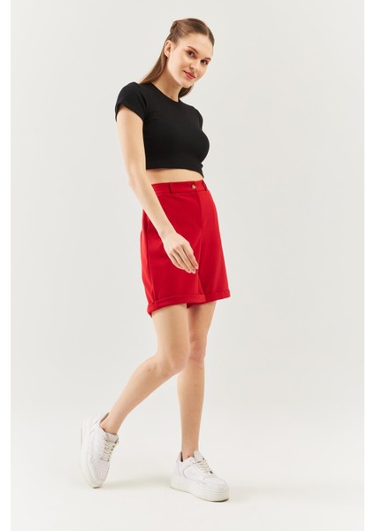 Siyah Kısa Kol Bisiklet Yaka Vücuda Oturan %100 Pamuklu Kaşkorse Esnek Crop Bluz modelleri