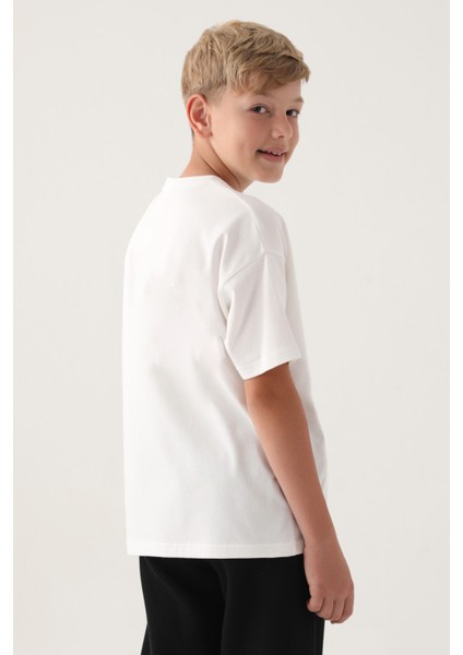 Krem Kappa Baskı Erkek Çocuk T-Shirt fırsatları