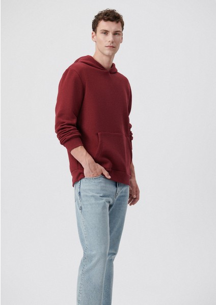 Erkek Kapüşonlu Kırmızı Basic Sweatshirt 0610937-85633 fiyatları