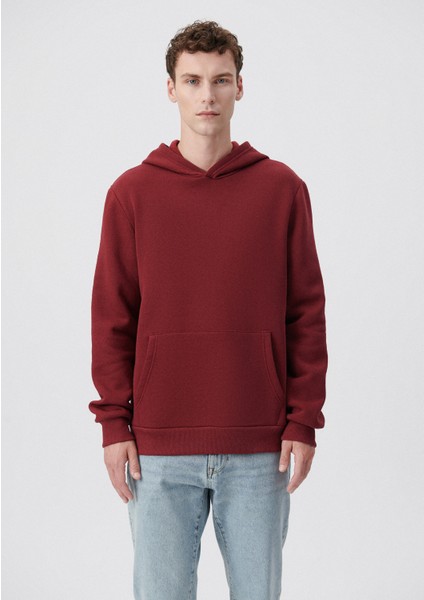 Erkek Kapüşonlu Kırmızı Basic Sweatshirt 0610937-85633 modelleri