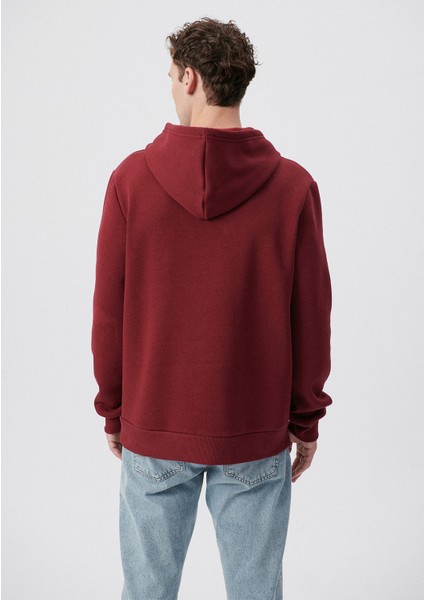 Erkek Kapüşonlu Kırmızı Basic Sweatshirt 0610937-85633 fırsatları
