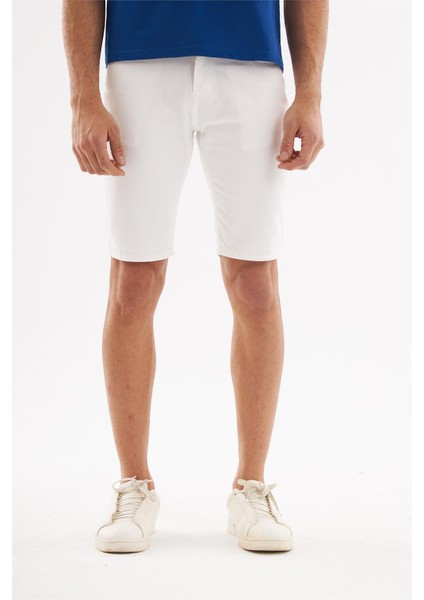 - Erkek Kot Şort Beyaz