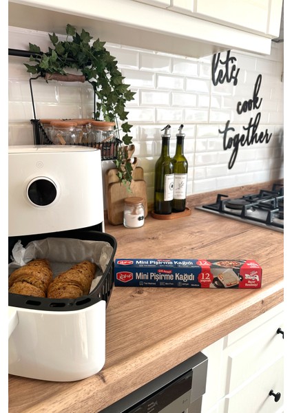 Kesilmiş Mini Pişirme Kağıdı Airfryer - Tost Makinesi - Mini Fırın uyumlu 12 Yaprak x 6 Kutu