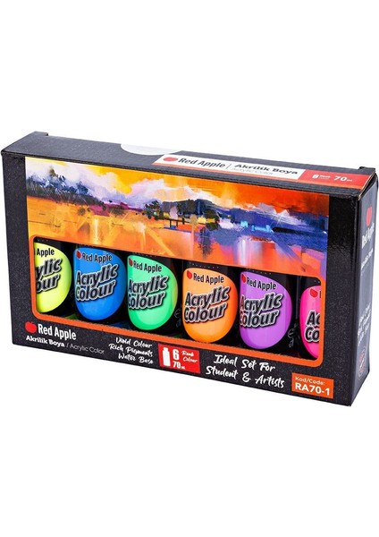 Akrilik Boya Neon 6 Renk x 70 ml