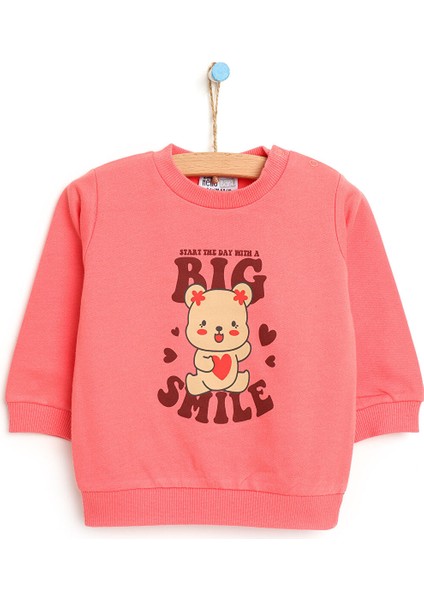 Hello Baby Hellobaby Basic Kalpli Ayıcık Desenli Sweatshirt Kız Bebek