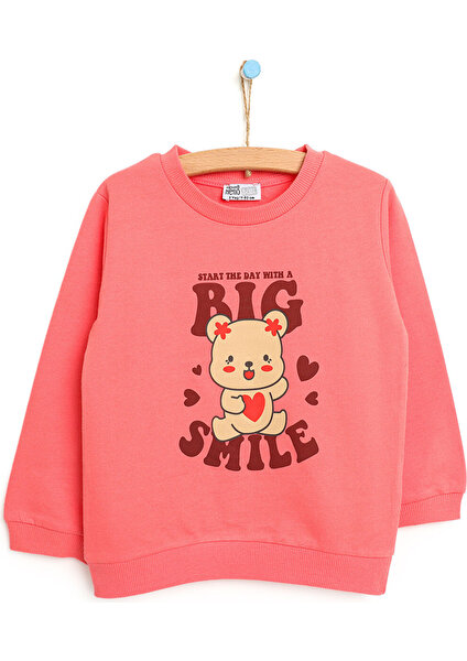 Hello Baby Hellobaby Basic Kalpli Ayıcık Desenli Sweatshirt Kız Bebek