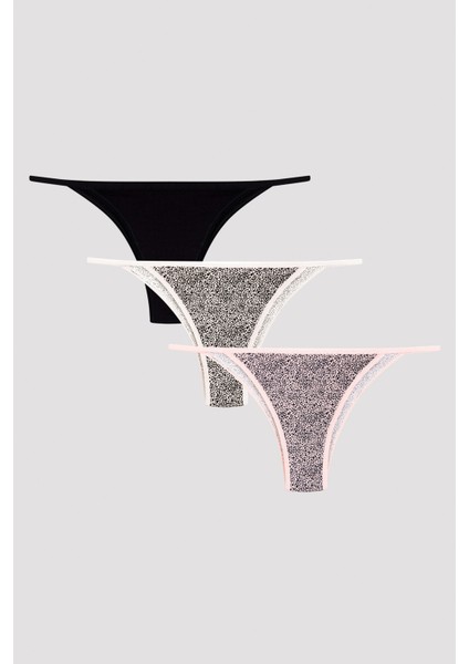 Be A Little Wild 3'lü Çok Renkli Brazilian Külot