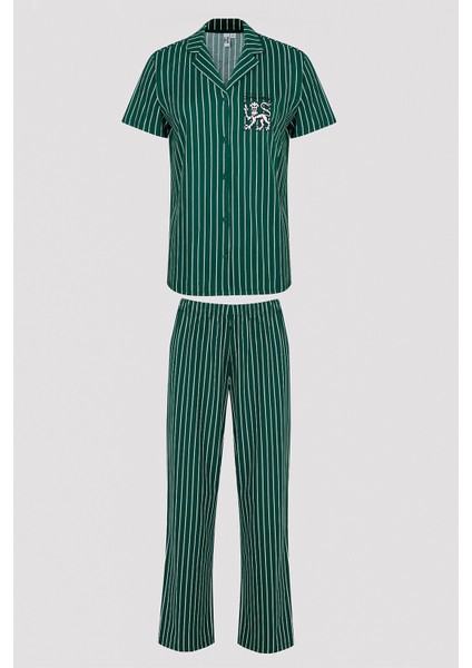 Cambridge Yeşil Gömlek Pantolon Pijama Takımı