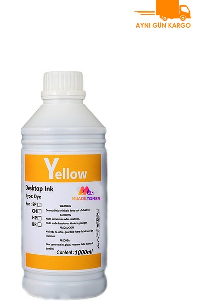 Epson WF-5690DWF 1 Litre Sarı Muadil Mürekkep