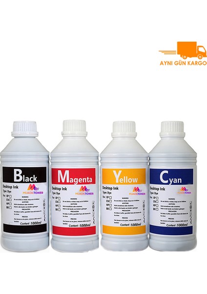 Canon E414 1 Litre Cmyk Muadil Mürekkep Seti