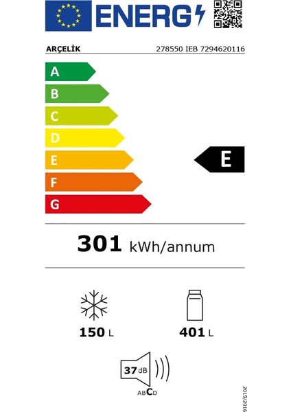 278550 Ieb No Frost Buzdolabı