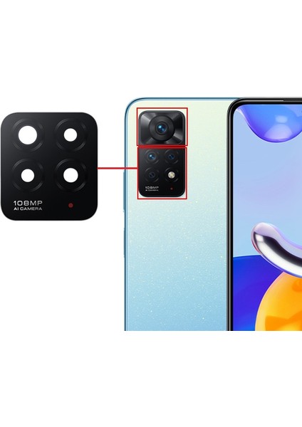 Xiaomi Redmi Note 11 Pro 4G Uyumlu Kamera Lensi Camı Küçük 2201116TG 2201116TI