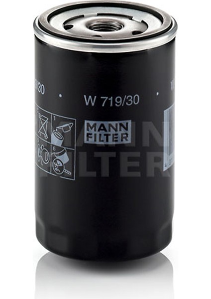 Vw Golf 6 1.6 Yağ Filtresi 2009-2012 Mann Filter W719/30