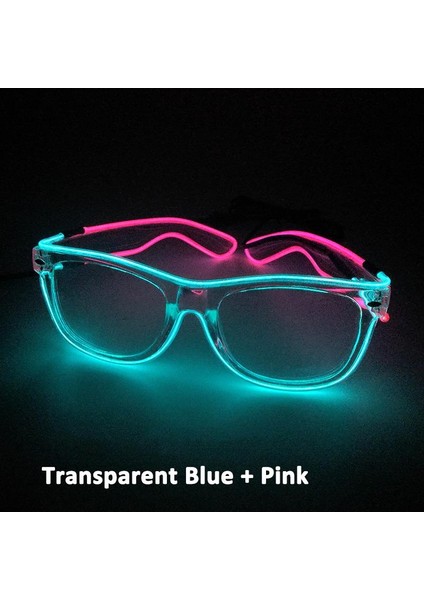 Parlayan El Tel Gözlük Aydınlık Cosplay Kostüm Aksesuarları Neon Işık Led Gözlük Cadılar Bayramı Noel Için Blue Pink