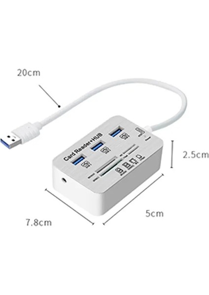 Type-C Hub Kart Okuyucu 5 In 1