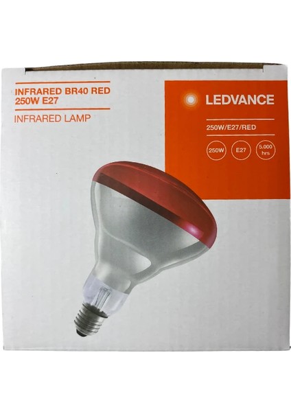 Ledvance 250W Infrared Ampul BR40 E27 Isıtıcılı Lamba Kırmızı Işık