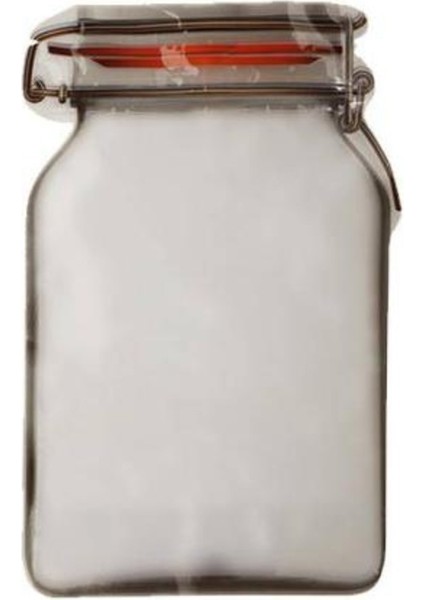 Kavanoz Desenli Fermuarlı Sızdırmaz Şeffaf Plastik Doypack 50'li Paket 15,5 x 22 x 11 cm