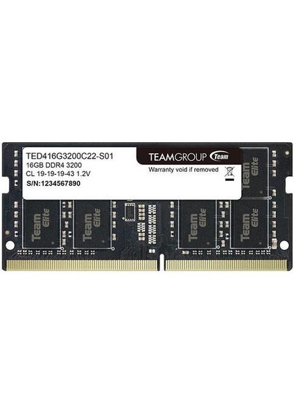 Elite 16GB Ddr4 3200MHZ CL22 TED416G3200C22-S01 Sodimm Ram