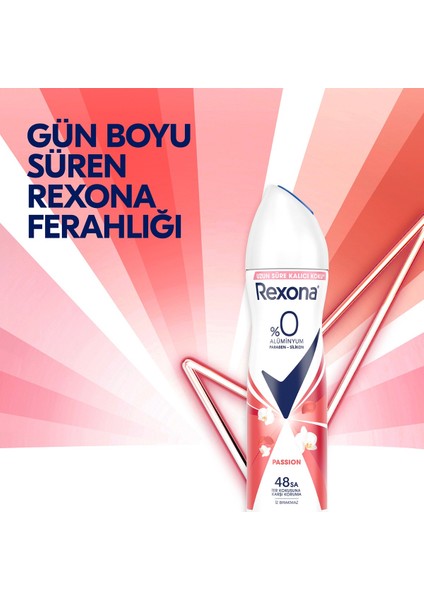 Kadın Sprey Deodorant Passion %0 Alüminyum 48 Saat Ter Kokusuna Karşı Koruma 150 ml x3