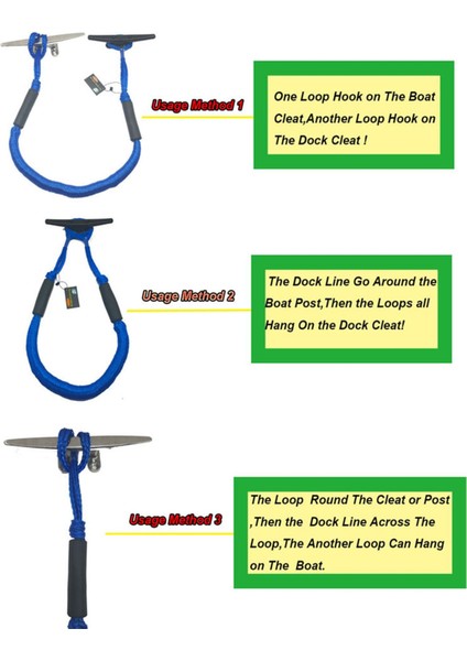 2 x Elastik Tekne Bungee Dock Hattı Yerleştirme Halat Dock Hattı (Yurt Dışından) modelleri