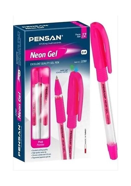 Jel Kalem Jely Neon Pembe 2801 12'li Paket Pensan