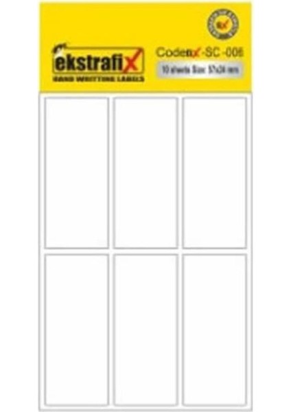 EkstrafixOfis Etiketi 21,5 x 37 mm 10 Lu Beyaz Sc 008 B Ekstrafix