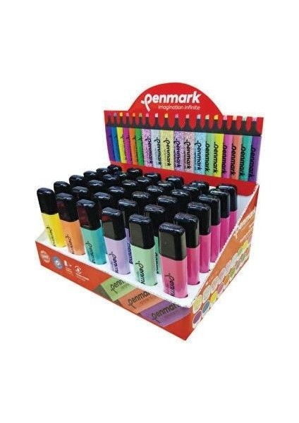 Fosforlu Kalem Metalik Simli Pembe 10'lu Paket Penmark