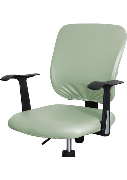 Ofis Sandalyesi Kapak Evrensel Pu Deri Streç Dönen Sandalye Koruyucu+Backrest (Yurt Dışından)