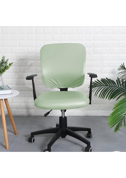 Ofis Sandalyesi Kapak Evrensel Pu Deri Streç Dönen Sandalye Koruyucu+Backrest (Yurt Dışından)