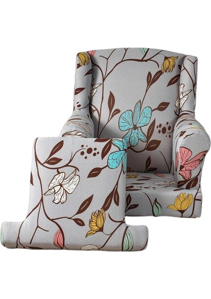Wingback Sandalye Tek Koltukğı Yemek Sandalyeğı Ev Açık Gri (Yurt Dışından)