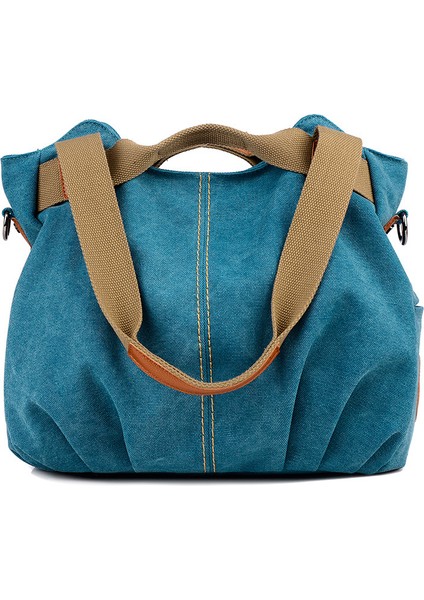 Kadın Çantası Kore Tarzı Kanvas Çanta Rahat Bayanlar Retro Omuz Çantası Moda Messenger Büyük Çanta (Yurt Dışından)