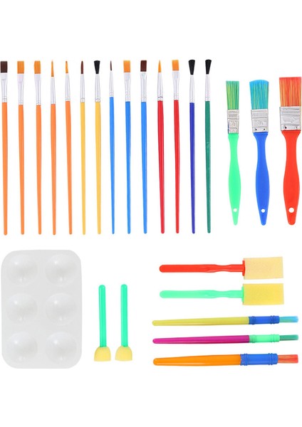 25 Naylon Boya Fırçaları Akrilik Yağı Için Malzemeleri 9-17CM (Yurt Dışından)