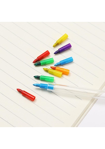 10PCS Istiflenebilir Renkli Boya Kalem Kalemleri Okul Öncesi Resim Oyuncak Pürüzsüz Istiflenebilir (Yurt Dışından) fırsatları