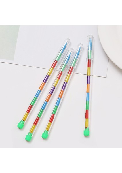 10PCS Istiflenebilir Renkli Boya Kalem Kalemleri Okul Öncesi Resim Oyuncak Pürüzsüz Istiflenebilir (Yurt Dışından) indirimleri