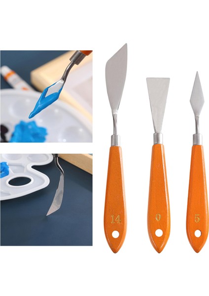 3pcs Palet Palet Metal Spatulas Araçları Akrilik Boya (Yurt Dışından)