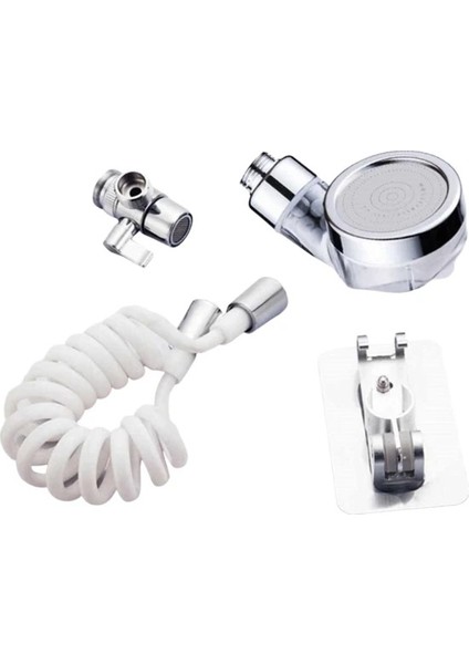 2 In 1 Spiral Hortumlu Ayarlanabilir Hareketli Banyo Mutfak Lavabo Musluk Duş Başlığı (Yurt Dışından)