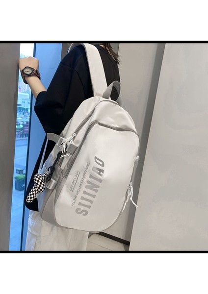 Simple High School Student Large Capacity Backpack - Gri (Yurt Dışından)