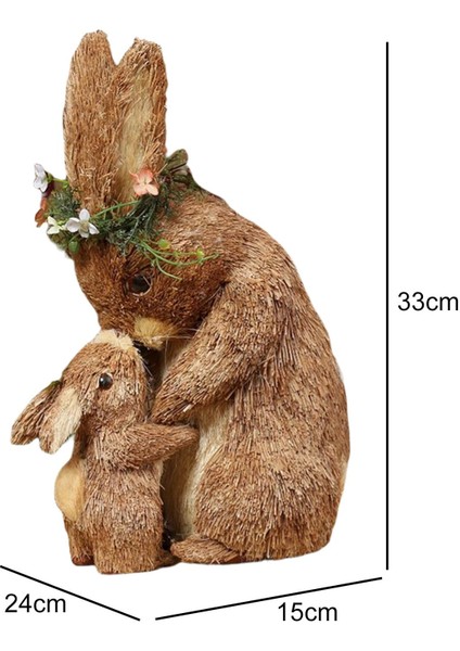 Saman Paskalya Tavşanı Heykel Tablosu 24X15X33CM (Yurt Dışından)