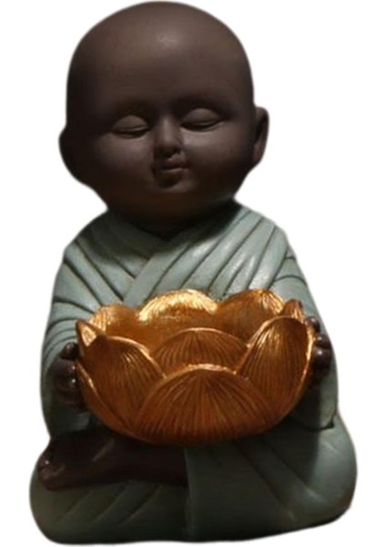 Meditasyon Dekasyon Dekorasyon Mavisi Için Küçük Monk Buda Heykeli Meditasyon Meditasyonu (Yurt Dışından)