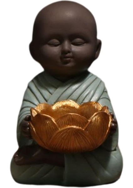 Meditasyon Dekasyon Dekorasyon Mavisi Için Küçük Monk Buda Heykeli Meditasyon Meditasyonu (Yurt Dışından)
