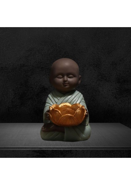 Meditasyon Dekasyon Dekorasyon Mavisi Için Küçük Monk Buda Heykeli Meditasyon Meditasyonu (Yurt Dışından)