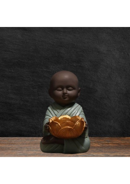 Meditasyon Dekasyon Dekorasyon Mavisi Için Küçük Monk Buda Heykeli Meditasyon Meditasyonu (Yurt Dışından)