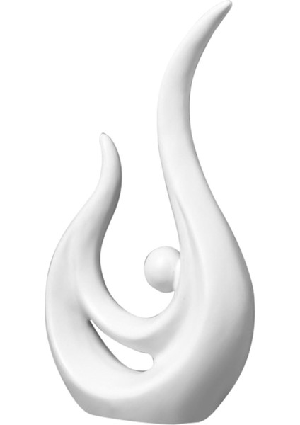 Basit Soyut Phoenix Figürinler Heykel Koleksiyon Dekor Seramik Heykel Beyaz 25CMX14CM (Yurt Dışından)