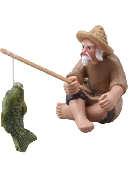 Simülasyon Fisherman Figürinler Raf Masaüstü Için Mini Tatue Heykel (Yurt Dışından)