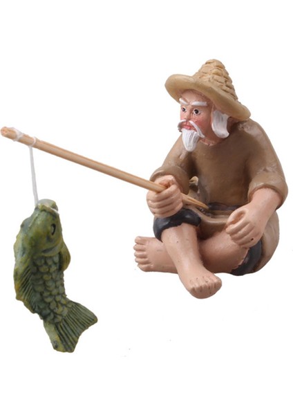 Simülasyon Fisherman Figürinler Raf Masaüstü Için Mini Tatue Heykel (Yurt Dışından)