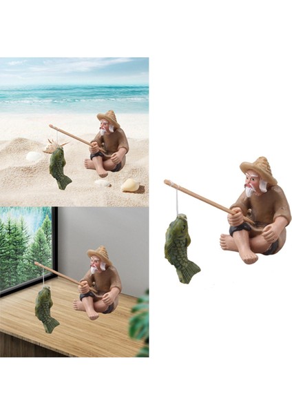 Simülasyon Fisherman Figürinler Raf Masaüstü Için Mini Tatue Heykel (Yurt Dışından)