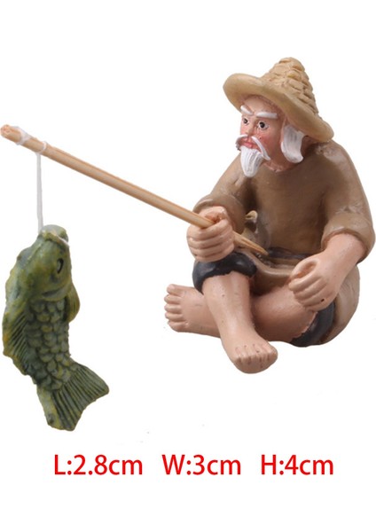 Simülasyon Fisherman Figürinler Raf Masaüstü Için Mini Tatue Heykel (Yurt Dışından)