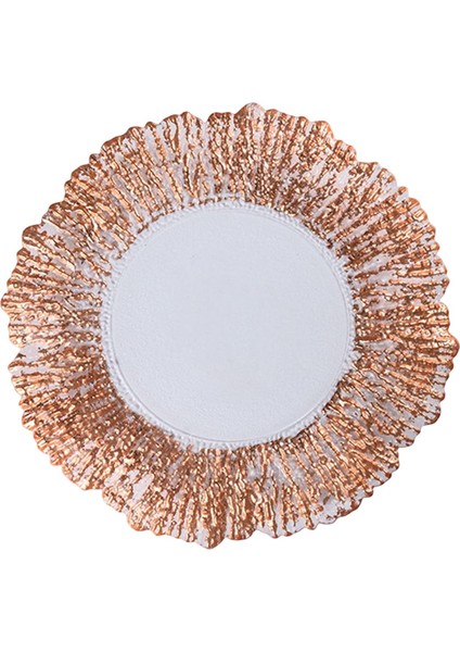 Cam Yuvarlak Yuvarlak Tepsi Süslemeleri Servis Plakası Pastalar Için Pasta Kek Gül Altın 27CM (Yurt Dışından)