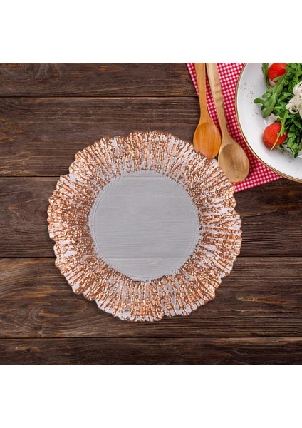 Cam Yuvarlak Yuvarlak Tepsi Süslemeleri Servis Plakası Pastalar Için Pasta Kek Gül Altın 27CM (Yurt Dışından) fiyatları